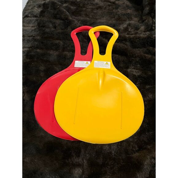 LL Bean Slope Slider Snow Saucer Sled Spoon Set of 2 winter fun - Picture 4 of 5